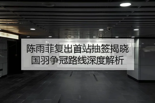 陈雨菲复出首站抽签揭晓 国羽争冠路线深度解析 - ACMILAN